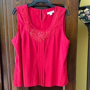 Coldwater Creek Red Sleeveless Blouse